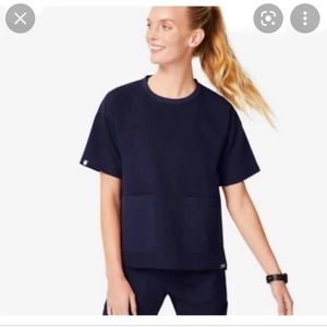 Figs Bene Crew Top, XXS Navy. discontinued style